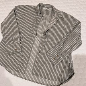 Grey Pin-stripped Madewell Button-up